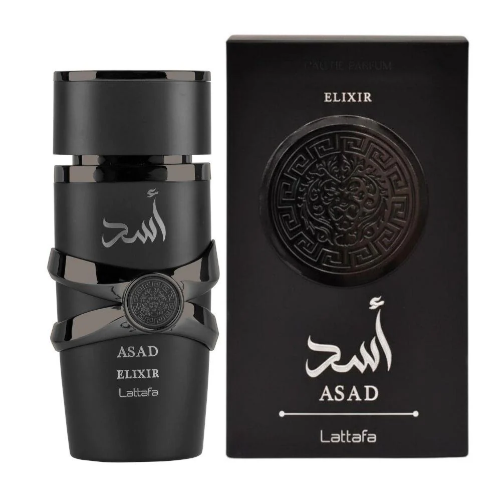 Lattafa Asad Elixir kalıcı yapısıyla burada! Safran, tütün, vanilya, sedir ve paçuli notalı en iyi sonbahar/kış erkek parfümünü hemen keşfedin.