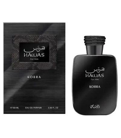 Rasasi Hawas Kobra Parfüm, taze zencefil, yeşil çay, bergamot ve odunsu notalarla en lüks erkek kokusu deneyimi. İndirimli fiyatla hemen keşfedin!